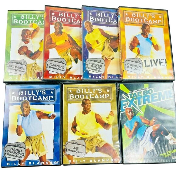 Lot 7 Billy Blanks Fitness DVD Boot Camp Taebo Extreme Exercise DVD u - Picture 1 of 1